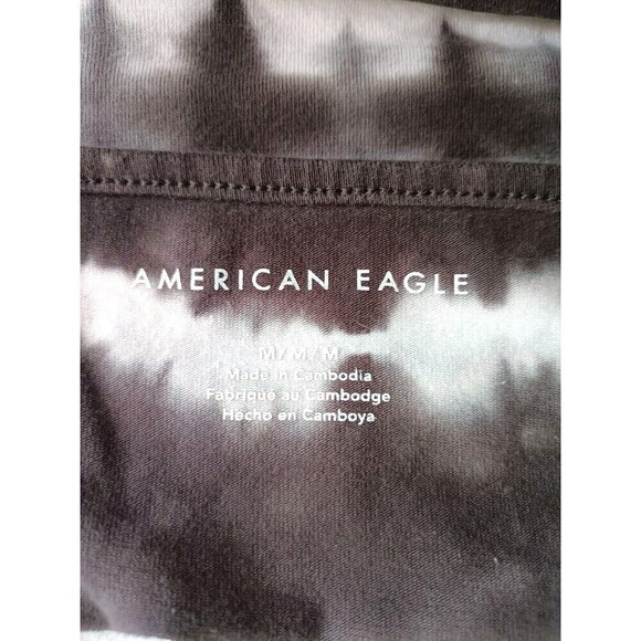 American Eagle Black White Tie Dye Cropped Cami Size Medium Athleisure Y2K 90s - Picture 3 of 4